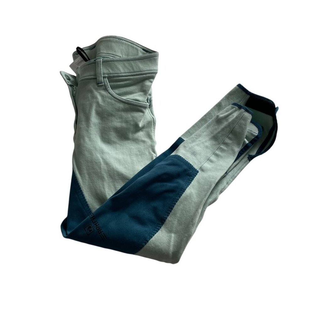 Romfh Sarafina Full Seat Riding Breeches Pants Size 26R 26 Aqua Blue Equestrian